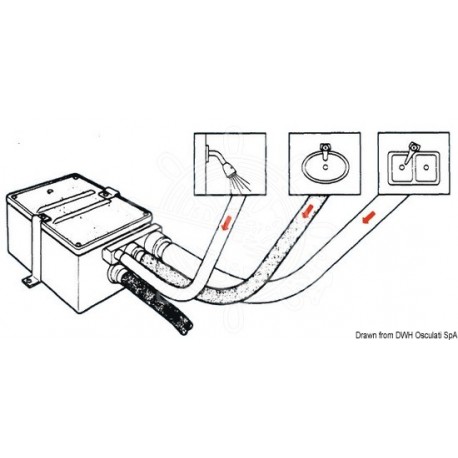 Collecteur eaux usées avec pompe Attwood 12V 41l/m