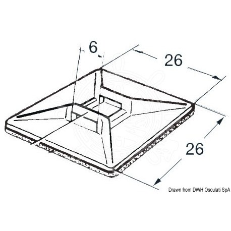 Base nylon autocollante p. colliers