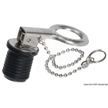 Bouchon nable inox avec chaîne 22 mm