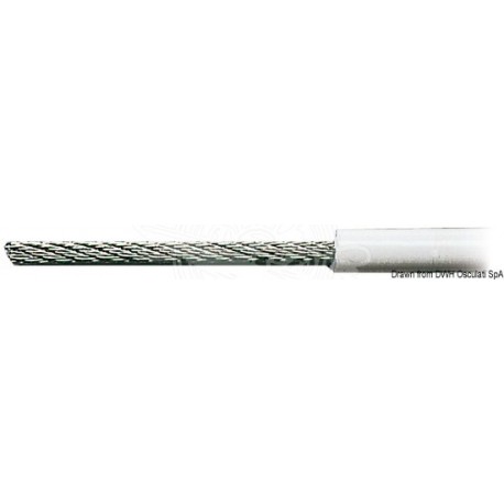 Câble inox AISI 316 19 fils recouvert PVC 3 x 6 mm
