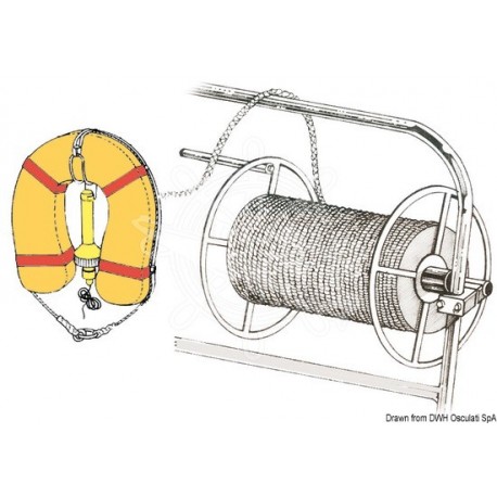 Enrouleur de cordage en inox 250 x 280 mm