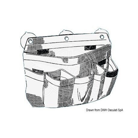 Poche fourre-tout toile voile blanche 390 x 300 mm avec compartiments