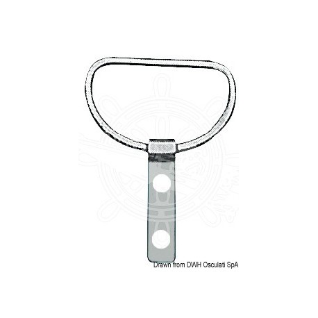 Anneau en inox avec plaque 45 mm