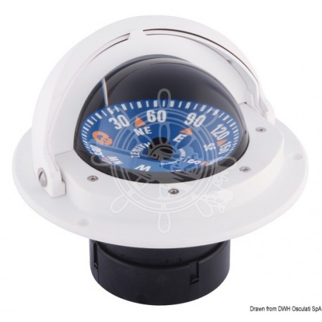 Compas 3"RIVIERA avec dôme rose bleu/boîtier blanc