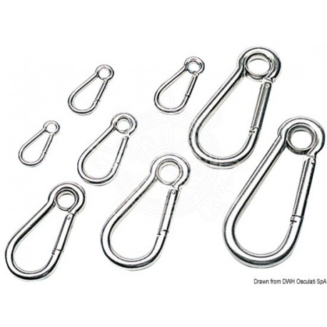 Mousqueton AISI 316 polis avec il 12 mm