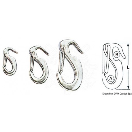 Mousqueton inox à frapper 50 mm