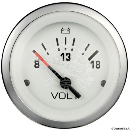 Voltmètre 8/18V Teleflex inox