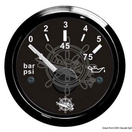 Indicateur pression de l'huile 0/5 bar noir/noir