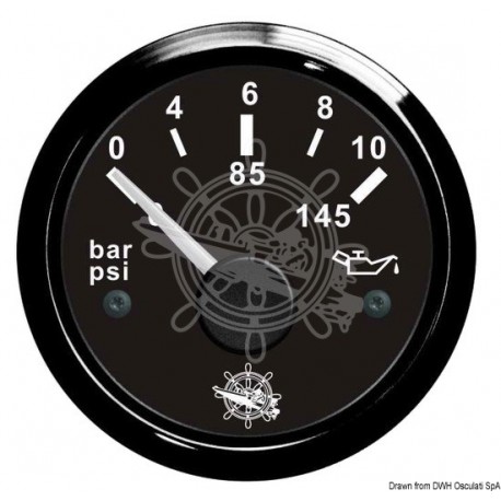 Indicateur pression de l'huile 0/10 bar noir/noir