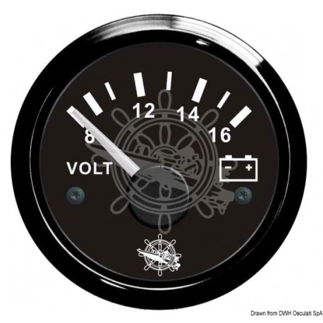 Voltmètre 8/16 V noir/noir