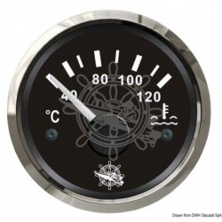 Jauge du niveau d'eau 40/120° noir/polie