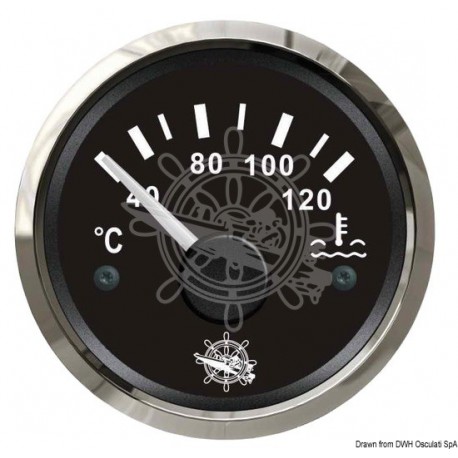 Jauge du niveau d'eau 40/120° noir/polie