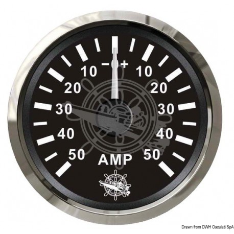 Ampèremètre avec shunt 50 A noir/polie