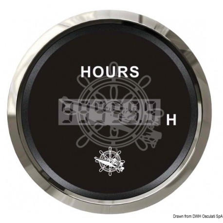 Compte-heures numérique noir/polie