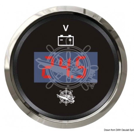 Voltmètre numérique 8/32 V noir/polie