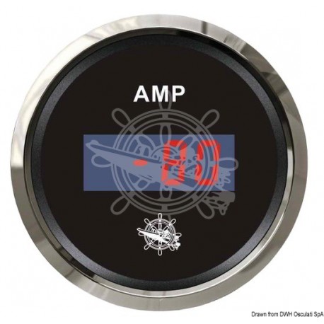 Ampèremètre numérique noir/polie