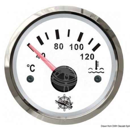 Jauge du niveau d'eau 40/120° blanc/polie