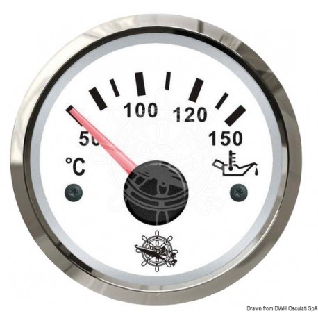 Jauge du niveau de l'huile 50/150° blanc/polie