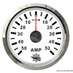 Ampèremètre avec shunt 50 A blanc/polie