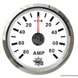 Ampèremètre avec shunt 80 A blanc/polie