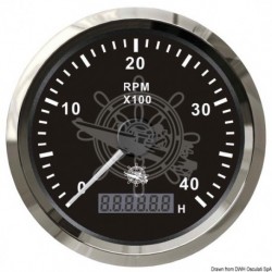 Compte-tours 0-4000 tpm noir/polie