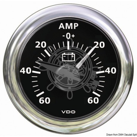 Ampèremètre noir -60 A + 60 A