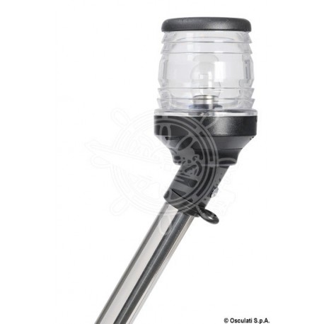 Hampe 360° avec feu 30° noir 60 cm