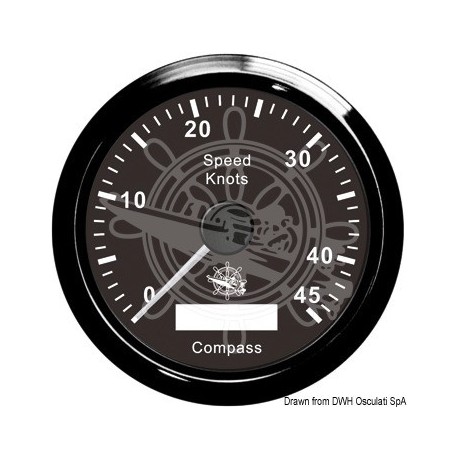 Indicateur de vitesse avec compas GPS noir/noir