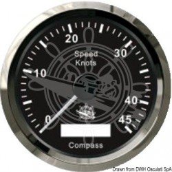 Indicateur de vitesse avec compas GPS noir/polie