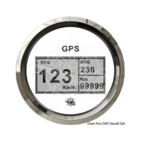 Indicateur vitesse compas totalisat GPS blan/polie