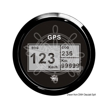 Indicateur vitesse compas totalisat GPS noir/noir