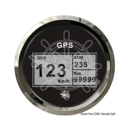 Indicateur vitesse compas totalisat GPS noir/polie
