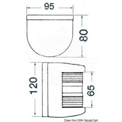 Feu navigation Utility 78 noir 24V/tête mât blanc
