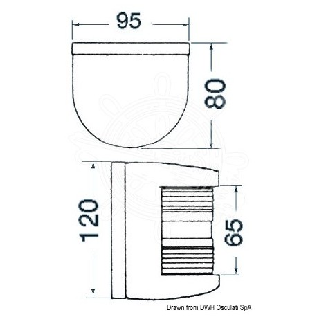 Feu navigation Utility 78 noir 24V/tête mât blanc