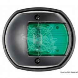 Feu de navigation à led Compact noir/112,5° droit