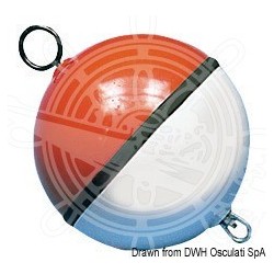 Bouée blanc/rouge remplie de polyuréthane 1000 mm