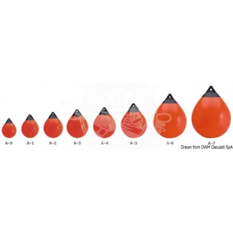 Pare-battage et bouée Polyform A5 rouge/tête bleue