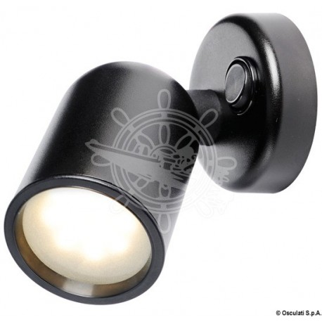 Spot LED articulé en ABS noir