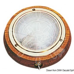 Plafonnier en laiton et teck 145 mm