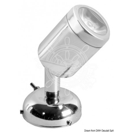 Spot articulé en inox poli 1 x 3 W HD
