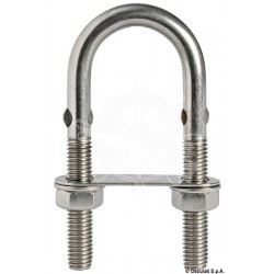 Cavalier en U inox avec ronde pincé 80mm x M8 mm