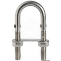 Cavalier en U inox avec ronde pincé 80mm x M8 mm