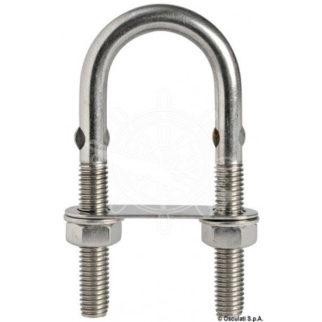 Cavalier en U inox avec ronde pincé 150mm x M12 mm