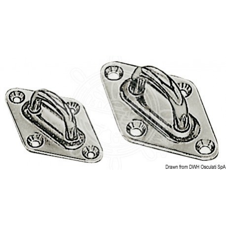 Pontet sur platine inox 37x59 mm