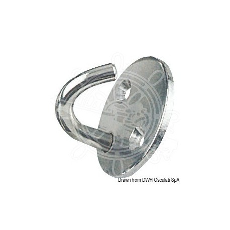 Crochet sur plaque tonde inox poli 5 mm