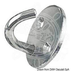 Crochet sur plaque tonde inox poli 8 mm