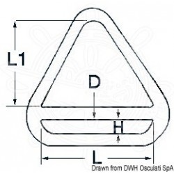 Anneau triangulaire à barrette 5x45 mm