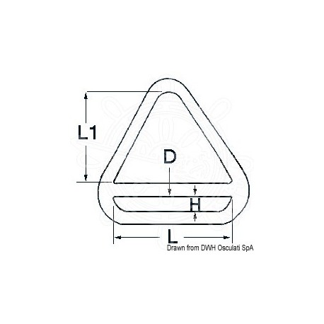 Anneau triangulaire à barrette 5x45 mm