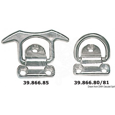 Taquet rabattable AISI316 48x49 mm