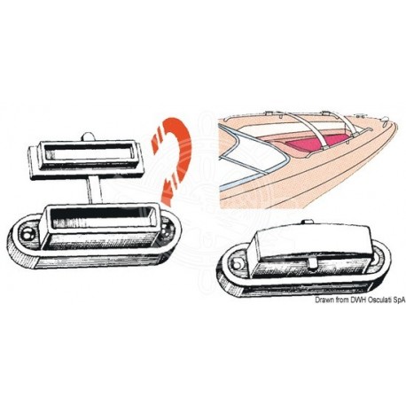 Embout laiton chromé p. bâches 67x14 mm
